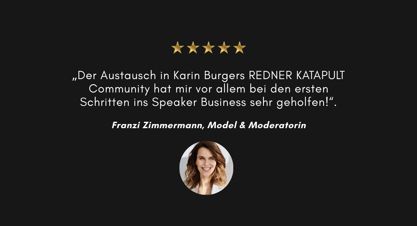 Testimonial von Franzi Zimmermann, Model & Moderatorin