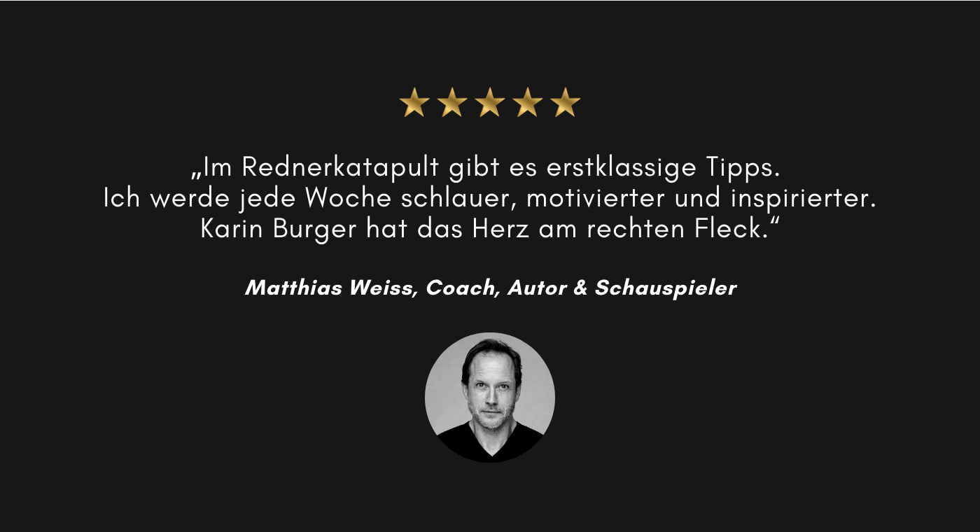 Testimonial von Matthias Weiss, Coach, Autor & Schauspieler