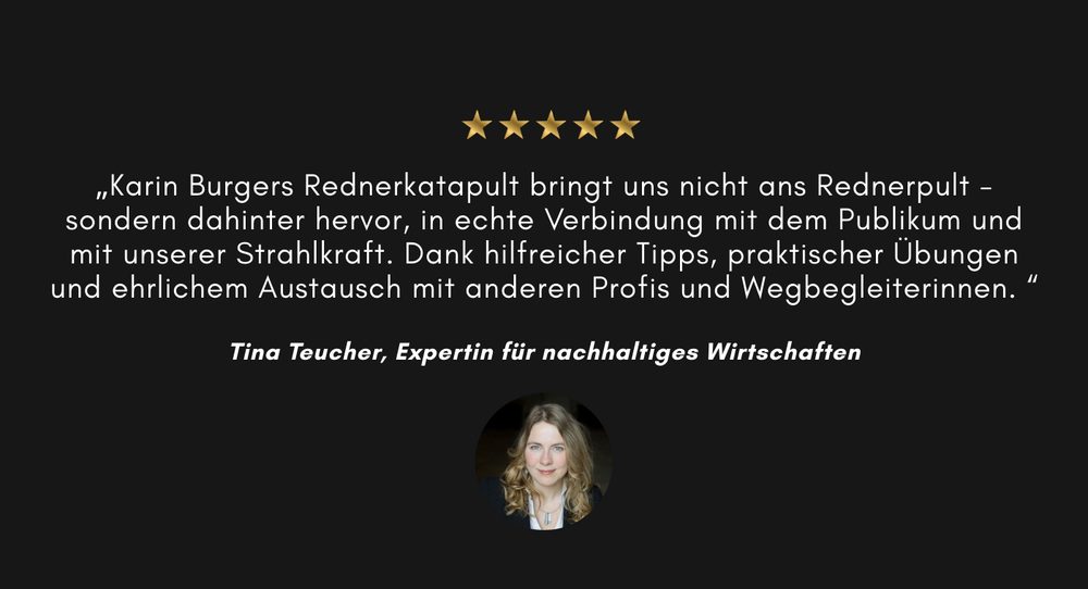 Testimonial von Tina Teucher, Expertin für nachhaltiges Wirtschaften