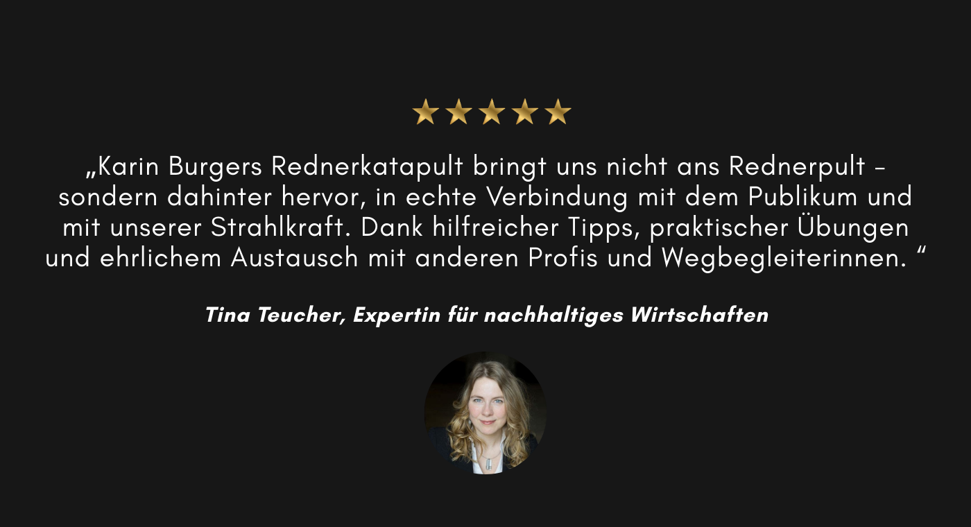 Testimonial von Tina Teucher, Expertin für nachhaltiges Wirtschaften